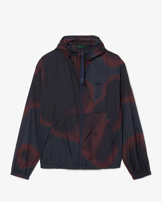 Giacca in nylon ripstop impermeabile Lacoste con stampa ombré