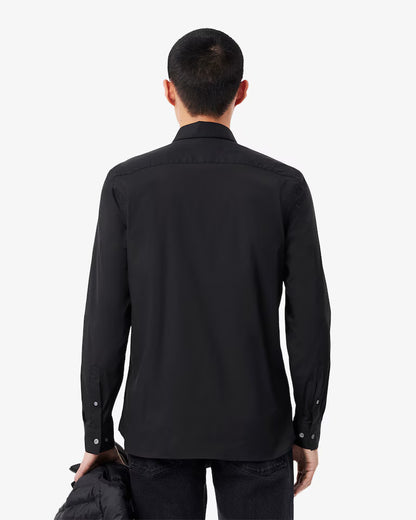 Camicia Uomo Lacoste CH5253 Slim Fit in Popeline Stretch Nero 031
