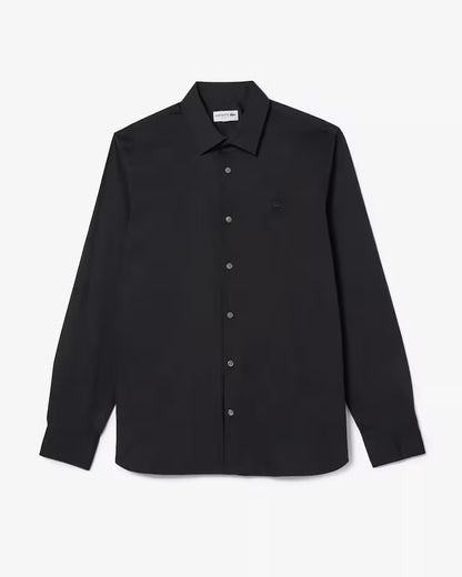 Camicia Uomo Lacoste CH5253 Slim Fit in Popeline Stretch Nero 031