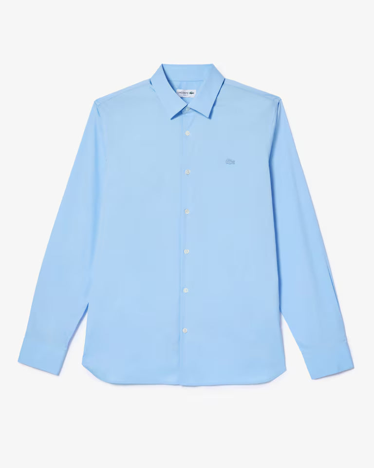 Camicia Uomo Lacoste CH5253 Slim Fit in Popeline Stretch Azzurro HBP