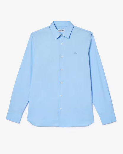 Camicia Uomo Lacoste CH5253 Slim Fit in Popeline Stretch Azzurro HBP