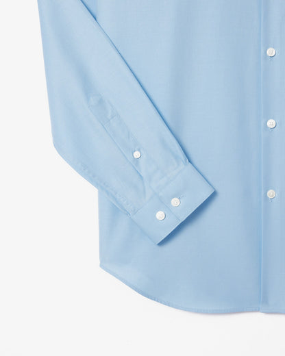 Lacoste Camicia Uomo Regular fit in Popeline di Cotone Azzurra