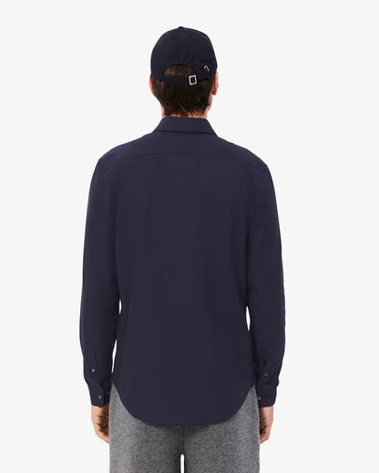 Camicia Uomo Lacoste CH8522 Regular Fit in Popeline di Cotone Blu Marine HDE