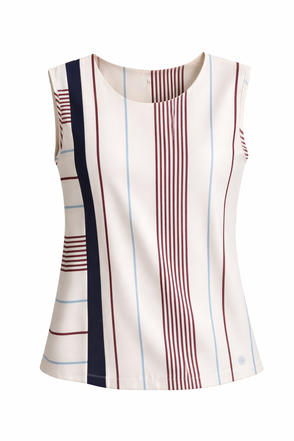 Rebeka Ross · Top donna smanicato righe panna