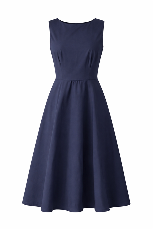 Six Months for Two · Abito donna svasato smanicato blu