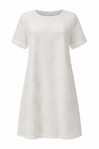 Six Months for Two · Abito donna floreale manica corta bianco