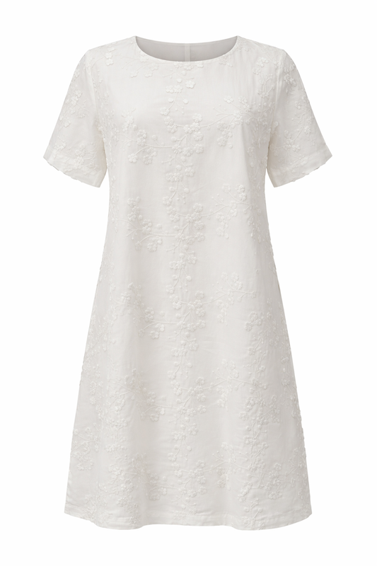 Six Months for Two · Abito donna floreale manica corta bianco