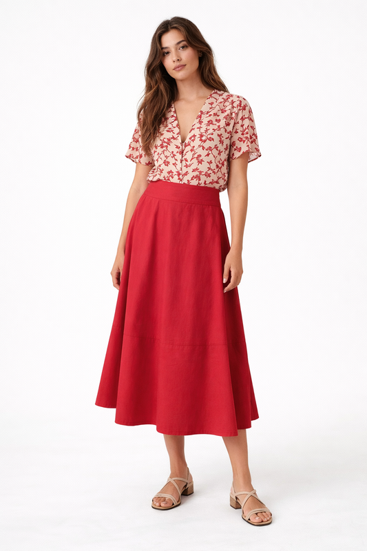 Six Months for Two · Gonna donna svasata midi rosso