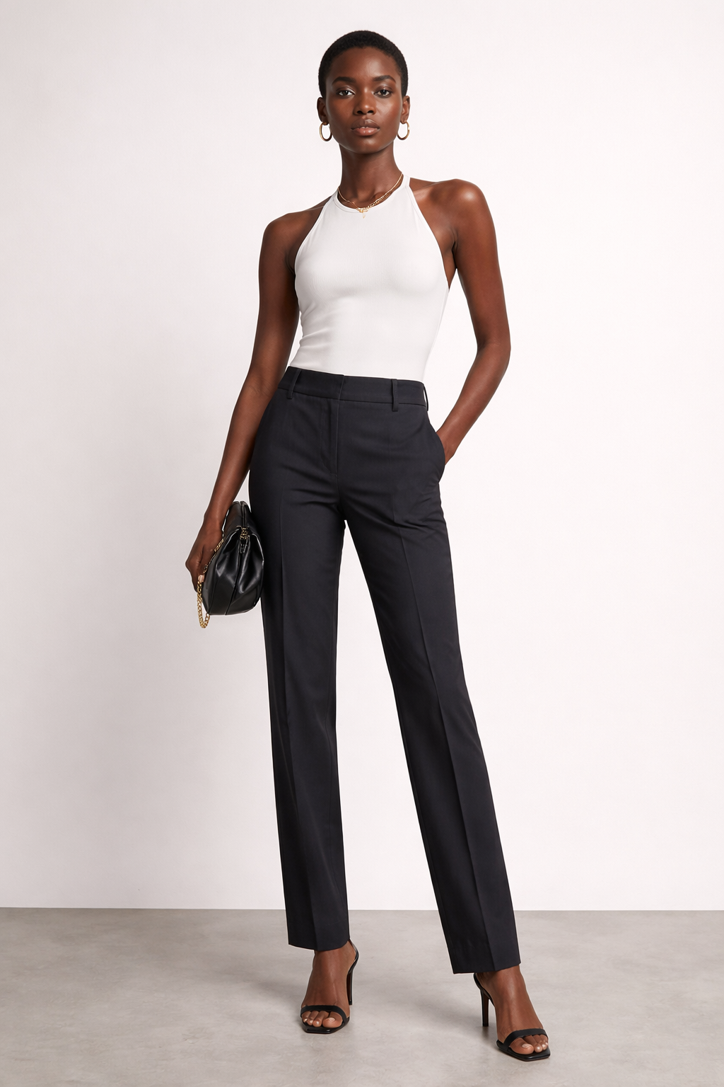 Six Months for Two · Pantaloni donna dritti eleganti nero