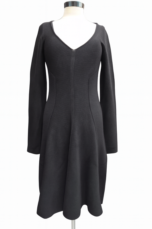 LACOSTE Abito Donna Nero Misto Lana