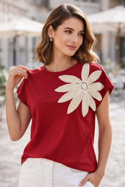 Six Months for Two · T-shirt donna applicazione floreale