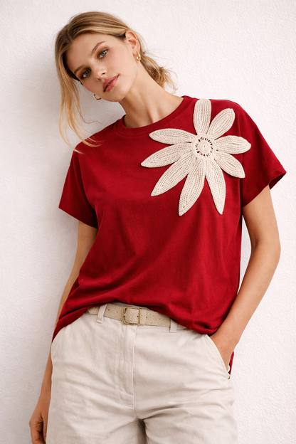 Six Months for Two · T-shirt donna applicazione floreale