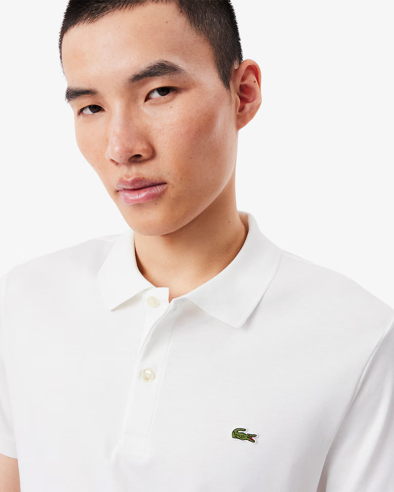 LACOSTE Polo Uomo Manica Corta Cotone Pima Bianca