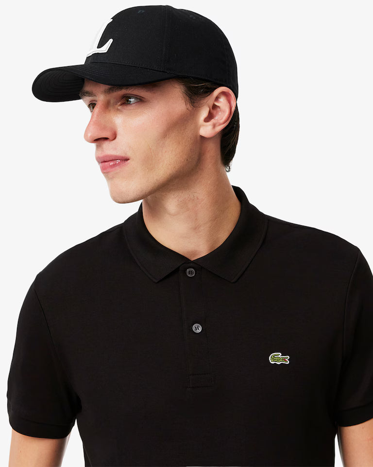 LACOSTE Polo Uomo Manica Corta Cotone Pima Nero