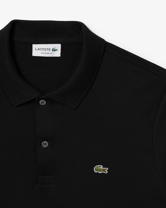 LACOSTE Polo Uomo Manica Corta Cotone Pima Nero