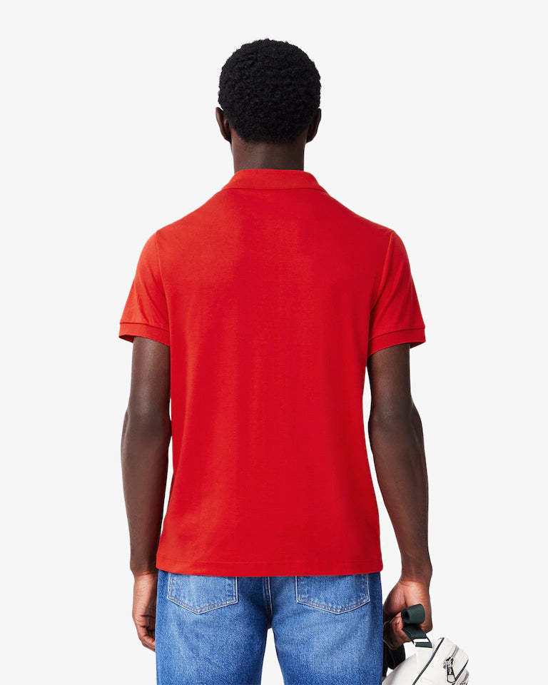 LACOSTE Polo Uomo Manica Corta Cotone Pima Rosso