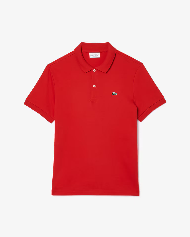 LACOSTE Polo Uomo Manica Corta Cotone Pima Rosso