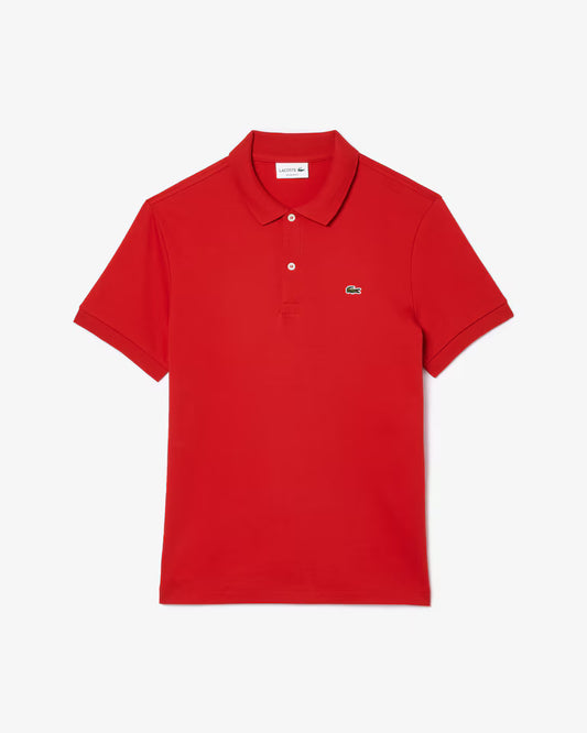 LACOSTE Polo Uomo Manica Corta Cotone Pima Rosso