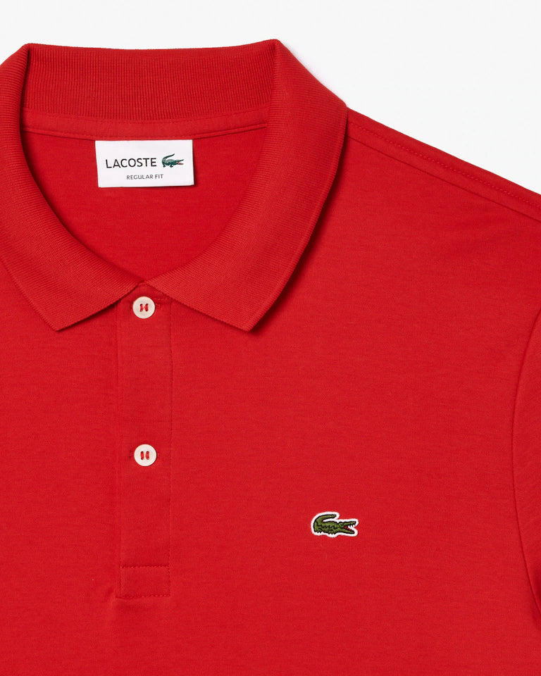 LACOSTE Polo Uomo Manica Corta Cotone Pima Rosso