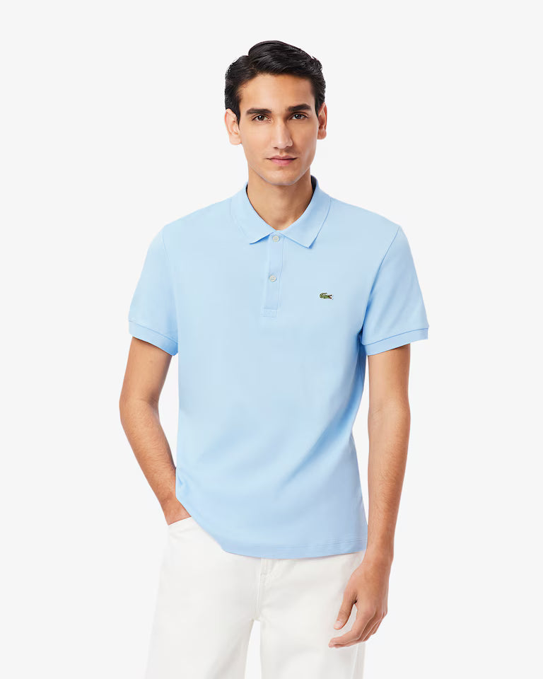 LACOSTE Polo Uomo Manica Corta Cotone Pima Celeste