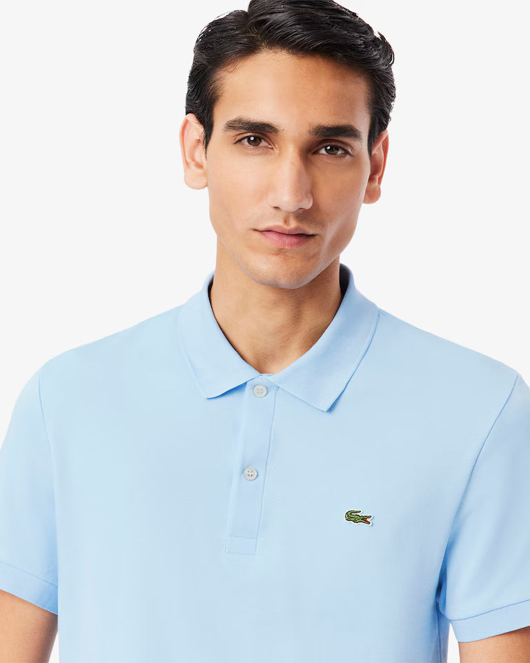 LACOSTE Polo Uomo Manica Corta Cotone Pima Celeste
