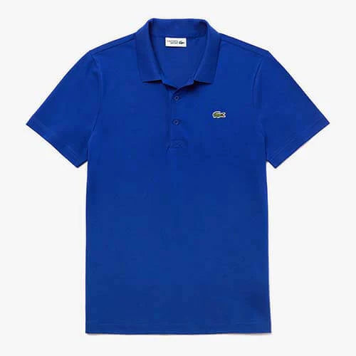 Lacoste Polo Uomo Cotone Traspirante Manica Corta Blu