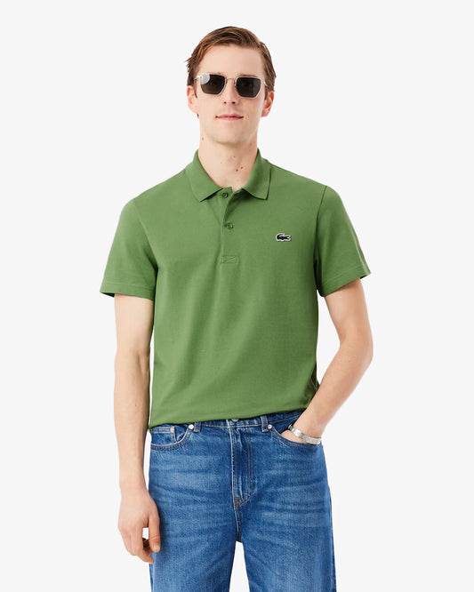 Lacoste Polo Uomo Manica Corta in Cotone Traspirante Verde
