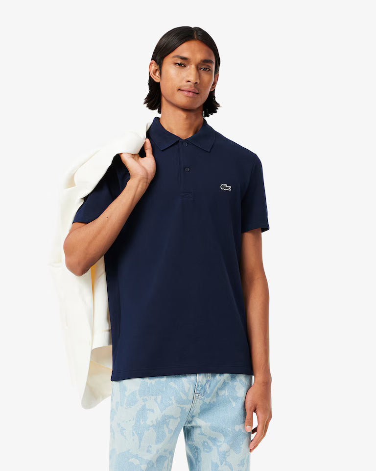 Polo Uomo Lacoste DH5522 Cotone Traspirante Manica Corta Blu 166
