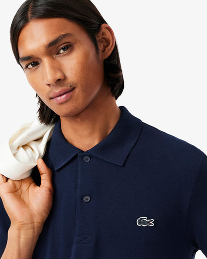 Polo Uomo Lacoste DH5522 Cotone Traspirante Manica Corta Blu 166