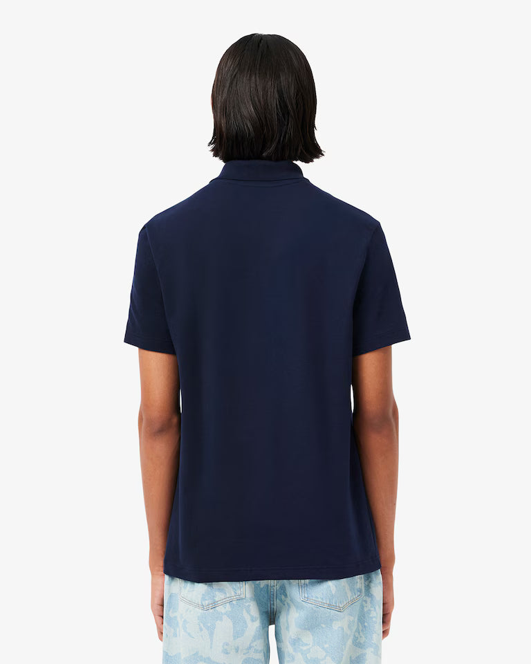 Polo Uomo Lacoste DH5522 Cotone Traspirante Manica Corta Blu 166