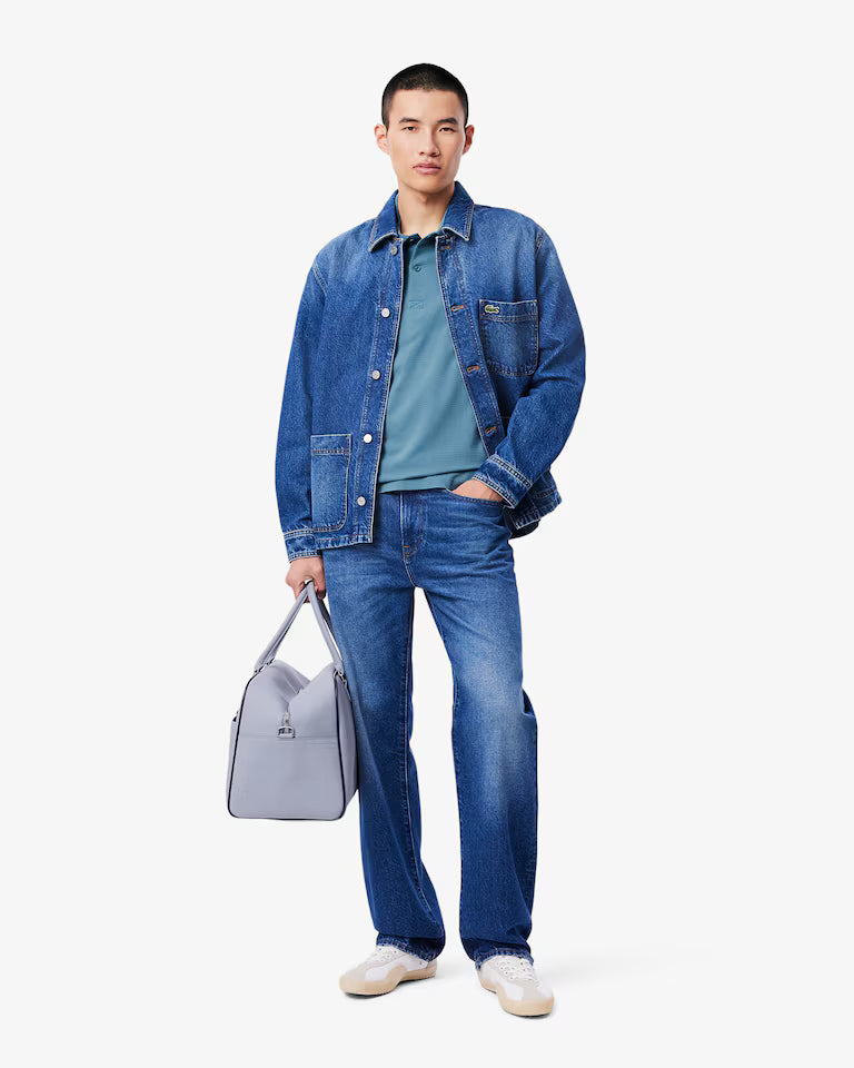 Polo Uomo Lacoste DH5522 Cotone Traspirante Manica Corta Celeste HD9