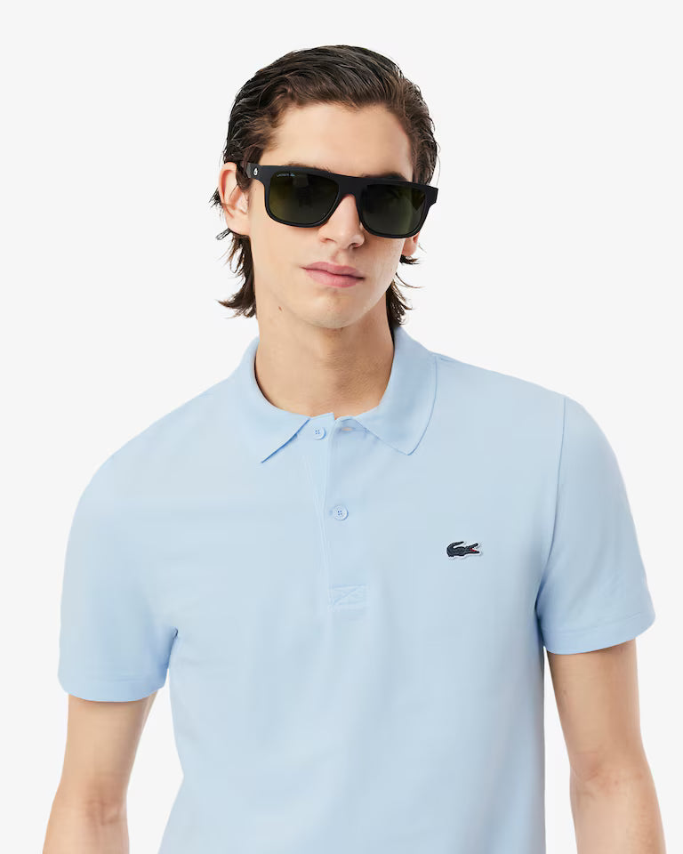 Polo Uomo Lacoste DH5522 Cotone Traspirante Manica Corta Celeste T01