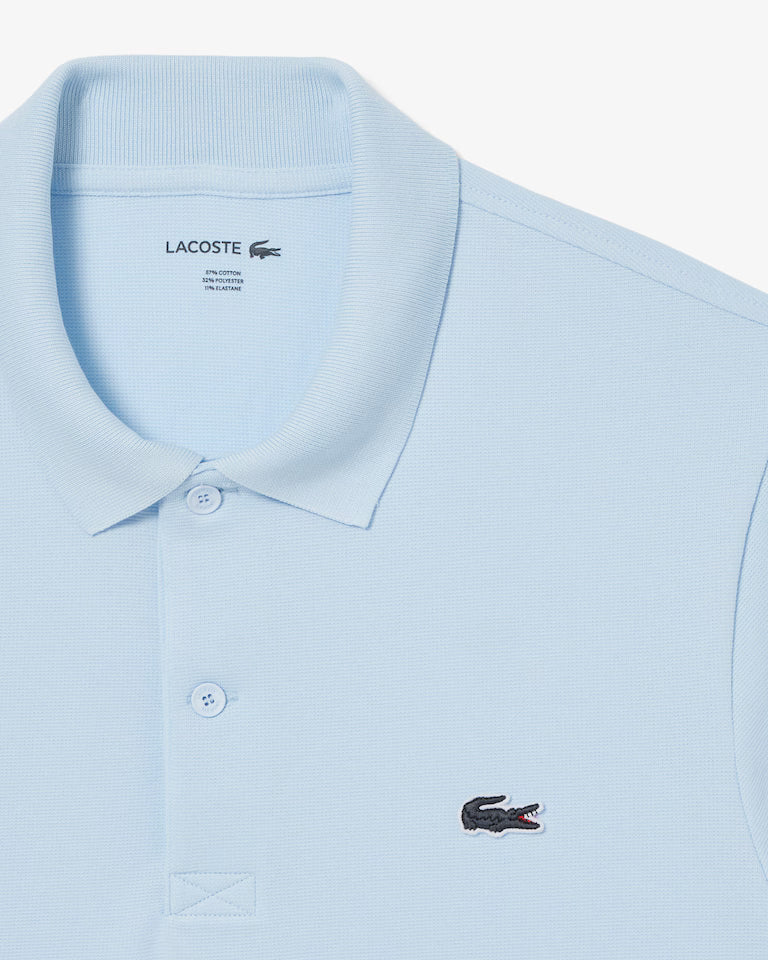 Polo Uomo Lacoste DH5522 Cotone Traspirante Manica Corta Celeste T01