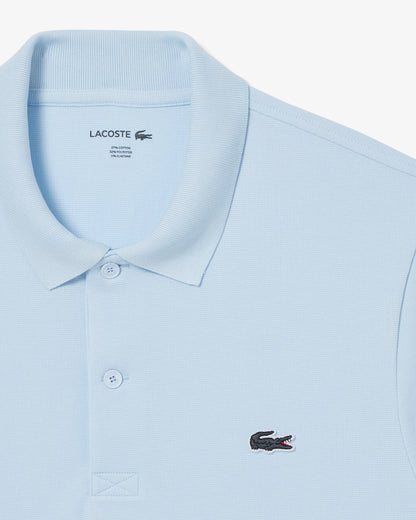 Polo Uomo Lacoste DH5522 Cotone Traspirante Manica Corta Celeste T01