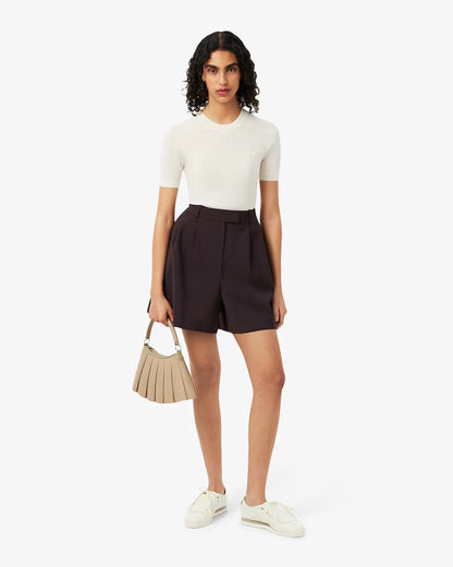 Lacoste · Bermuda donna oversize con pinces beige