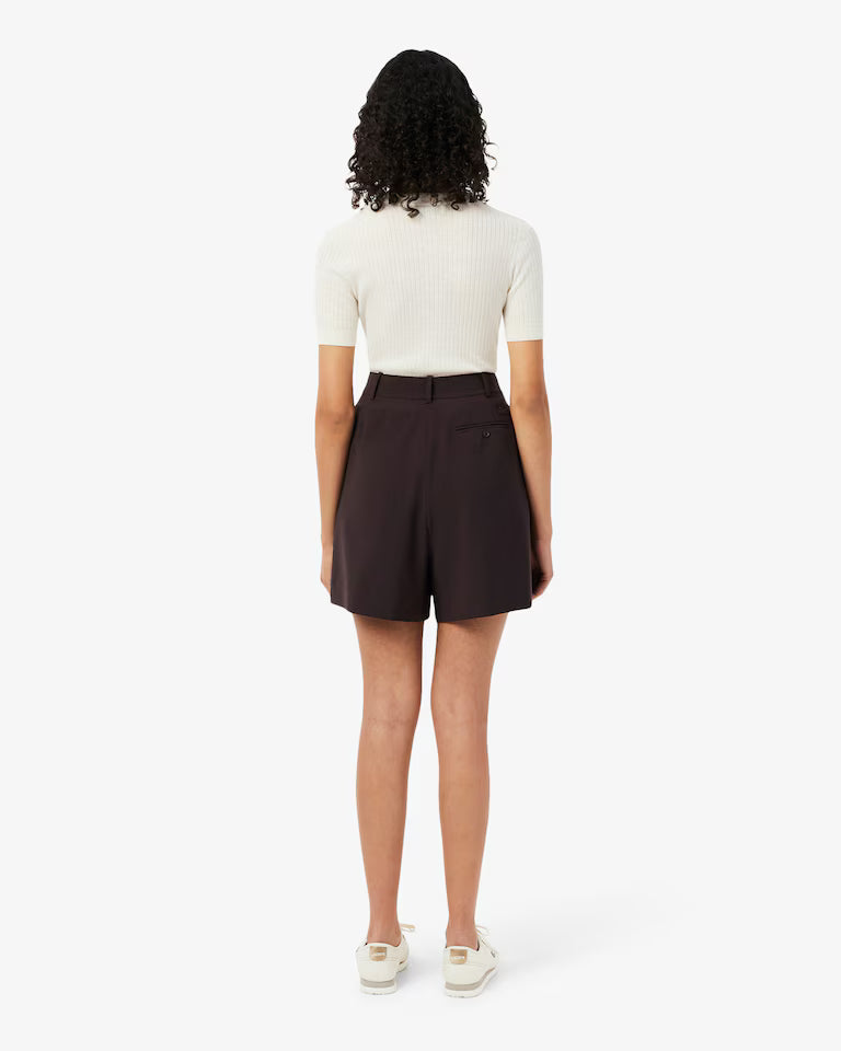Lacoste · Bermuda donna oversize con pinces beige