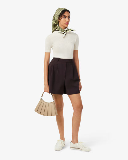 Lacoste · Bermuda donna oversize con pinces beige