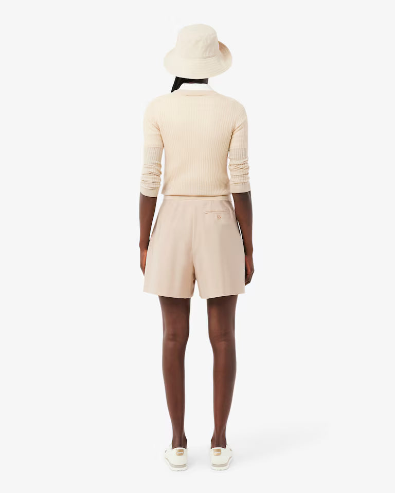 Lacoste · Bermuda donna oversize con pinces beige