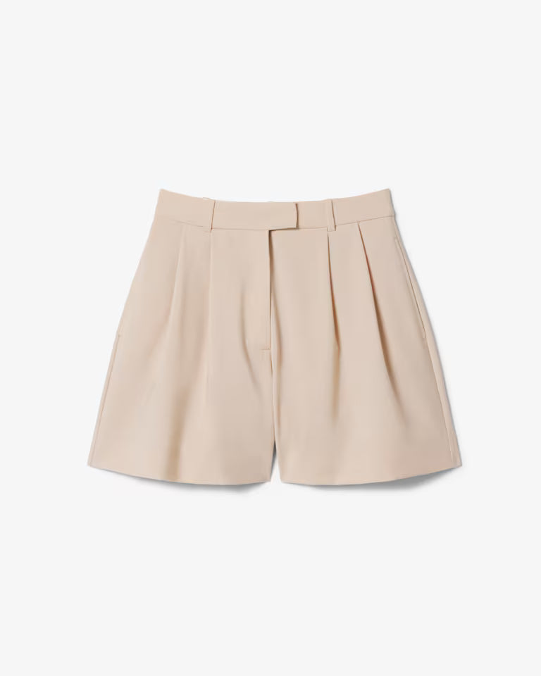 Lacoste · Bermuda donna oversize con pinces beige