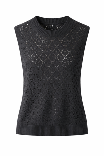 Rebeka Ross · Gilet donna crochet nero