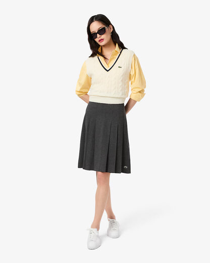 LACOSTE Gonna midi plissettata in flanella