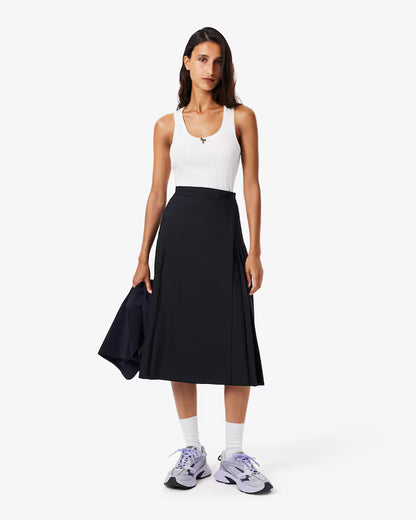 LACOSTE Gonna midi a portafoglio plissettata in lana