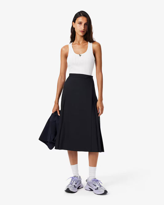 LACOSTE Gonna midi a portafoglio plissettata in lana