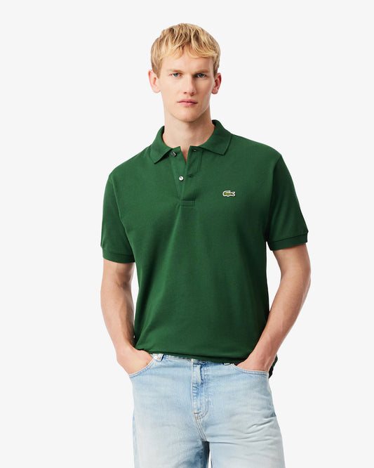 Lacoste Polo Uomo Manica Corta Classic Fit in Cotone Piqué Verde
