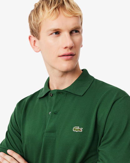 Lacoste Polo Uomo Manica Corta Classic Fit in Cotone Piqué Verde