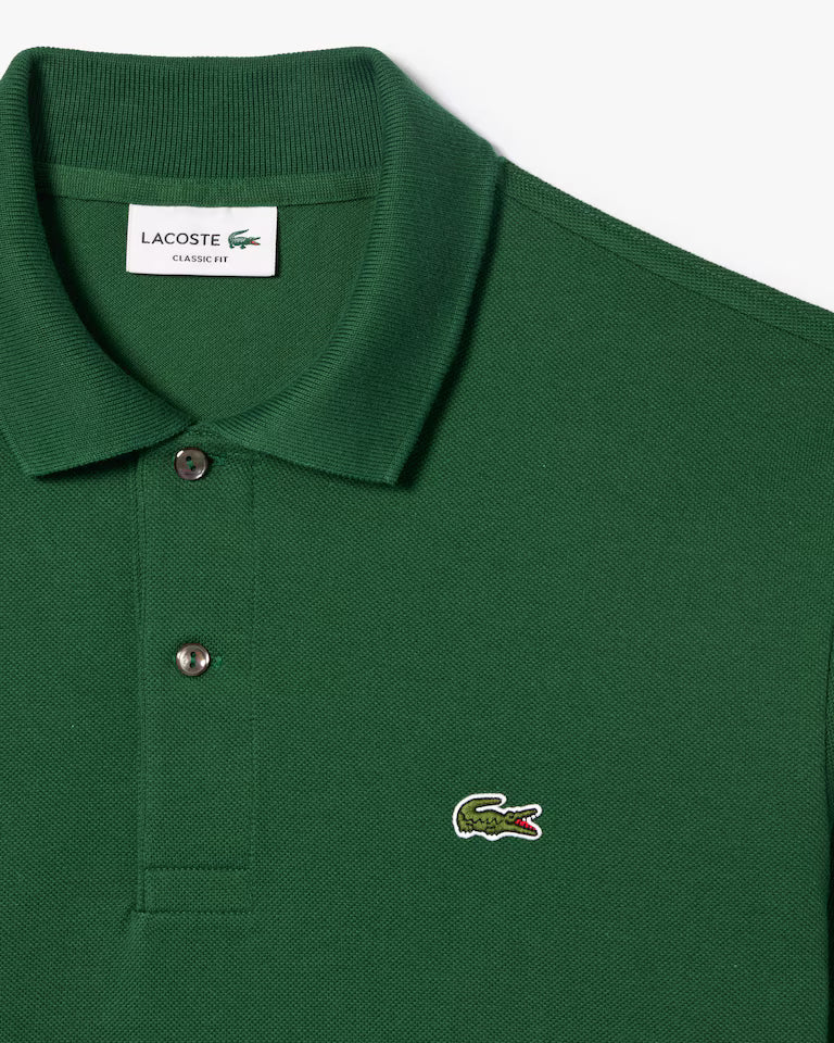 Lacoste Polo Uomo Manica Corta Classic Fit in Cotone Piqué Verde
