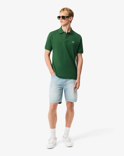 Lacoste Polo Uomo Manica Corta Classic Fit in Cotone Piqué Verde