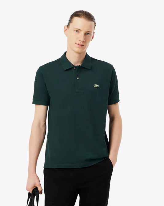 Lacoste Polo Uomo Manica Corta in Cotone Piqué Verde
