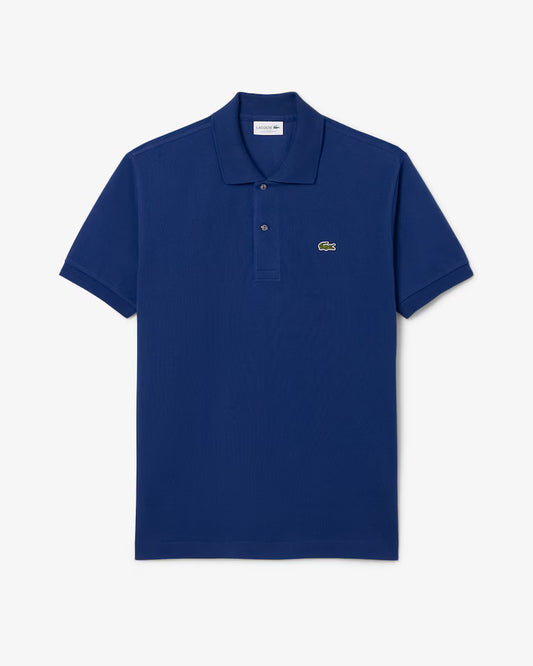 Lacoste Polo Uomo Manica Corta in Cotone Piqué Blu