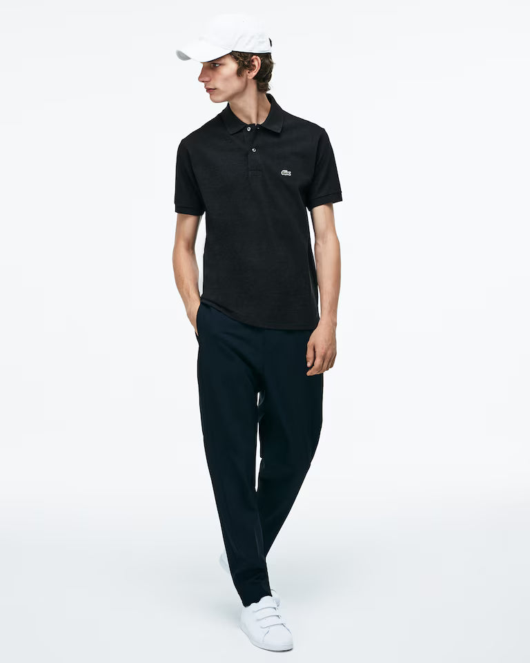 Lacoste Polo Uomo Manica Corta in Cotone Piqué Grigio Melange
